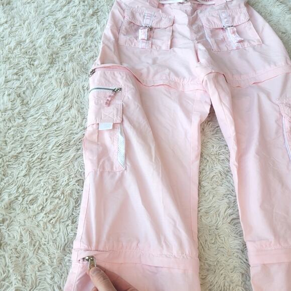 Limited Too Y2K Cargo Pants Low Rise Convertible Pants Pink Size Juniors 5 - Picture 4 of 8